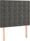 vidaXL - Hoofdborden - 2 - st - 80x5x78/88 - cm - fluweel - donkergrijs