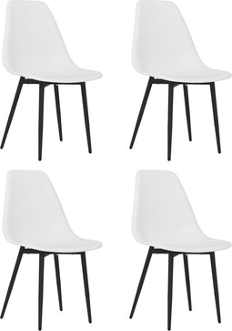 vidaXL - Eetkamerstoelen - 4 - st - PP - wit