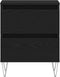vidaXL - Nachtkasten - 2 - stuks - Zwart - Eiken - 40x35x50 - cm - Gefabriceerd - Hout