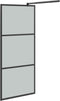 vidaXL - Inloopdouchewand - 90x195 - cm - donker - ESG-glas - zwart