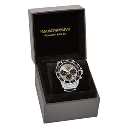 Emporio Armani WORLD EXPLORER - Heren Horloge 43,5 mm - Zonne-energie - Zilverkleurig