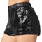 Paillettenshort - kostuum / feestshort - glinsterende pailletten - zwart - maat S - lengte 28 cm