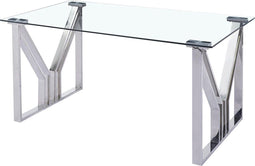 Eettafel DKD Home Decor Kristal Zilverkleurig Transparant Staal 180 x 90 x 75 cm