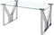 Eettafel DKD Home Decor Kristal Zilverkleurig Transparant Staal 180 x 90 x 75 cm