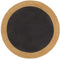 vidaXL - Vloerkleed - rond - gevlochten - 150 - cm - jute - en - katoen - zwart - naturel