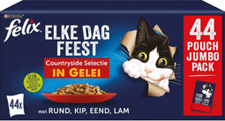 Felix Elke Dag Feest Countryside Selectie - Kattenvoer Natvoer - Rund Kip Eend & Lam - 44 x 85 g