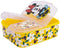 Minnie Mouse Broodtrommel Kind – 3-vaks Lunchbox – 900 ml – BPA-vrij – Stevig & Lekvrij – Gele Bloemenprint – Disney Design