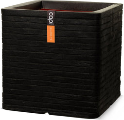 Capi Europe - Bloempot vierkant Row NL - 40x40 - Zwart - Opening Ø32 - Bloempot voor binnen en buiten - Levenslang garantie - Breukbestendig - 100% Recyclebaar - CO2 Neutraal geproduceerd - KBLRO903