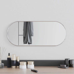 vidaXL - Wandspiegel - 60x25 - cm - ovaal - zilverkleurig