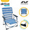 Folding Chair 55 x 35 x 72 cm White Navy Blue