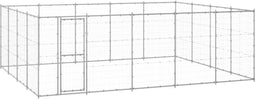 vidaXL - Hondenkennel - 24,2 - m² - gegalvaniseerd - staal