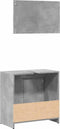 vidaXL - 2-delige - Badkamermeubelset - bewerkt - hout - betongrijs