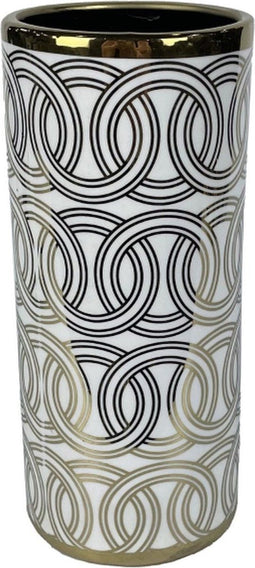 Vaas DKD Home Decor Porselein Gouden Wit Orientaals 13 x 13 x 36 cm