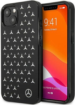 Mercedes iPhone 13 - Hardcase - Siliconen coating - Zwart