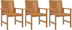 vidaXL - Tuinstoelen - 3 - st - massief - acaciahout