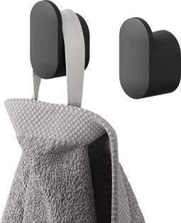 Tiger Carv - Handdoekhaak klein - Luxe uitstraling - Zwart (2 stuks)