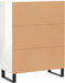 vidaXL - Dressoir - 69,5x34x90 - cm - bewerkt - hout - hoogglans - wit