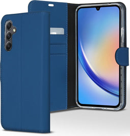 Accezz Samsung Galaxy A34 5G - Wallet Softcase Bookcase - 3 Pashouders - Donkerblauw