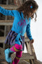 Kidz-Art Meisjes Maillot - Met voeten - Neon Fuchsia - Maat 35/38
