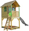 AXI Sarah Speelhuis in Bruin/Groen - Met Verdieping, Zandbak en Witte Glijbaan - Speelhuisje voor de tuin / buiten - FSC hout - Speeltoestel voor kinderen