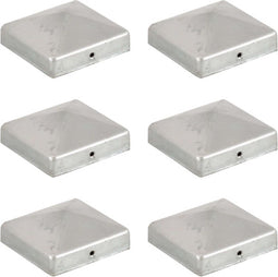 vidaXL - Paalkappen - 6 - st - piramide - 81x81 - mm - gegalvaniseerd - metaal