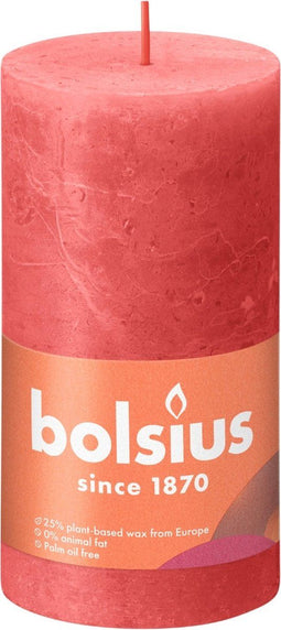 Bolsius Stompkaars Blossom Pink Ø68 mm - Hoogte 13 cm - Roze - 60 branduren