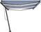 vidaXL - Luifel - handmatig - uittrekbaar - met - LED - 600x300 - cm - blauw - en - wit