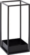 Atmooz - Parapluhouder Dalton met lekbak - Vierkant - Paraplubak/Standaard - Voor binnen -Zwart - Hoogte 55cm - Metaal
