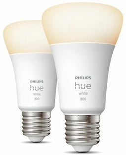 Philips Hue E27 Slimme Lichtbron - 9W - Dimbaar warmwit licht - (2 stuks)