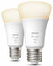 Philips Hue E27 Slimme Lichtbron - 9W - Dimbaar warmwit licht - (2 stuks)