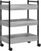 vidaXL - Keukentrolley - 50x30x70 - cm - bewerkt - hout - grijs - sonoma - eikenkleur