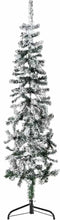 vidaXL - Kunstkerstboom - half - met - sneeuw - smal - 120 - cm