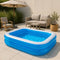 Eddy Toys Opblaas Zwembad - Opblaasbaar Kinderbad met Drainageplug en Reparatiepatch - 207 x 132 x 46 cm - Blauw