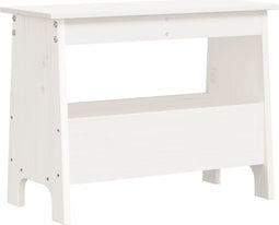 vidaXL - Halbankje - 60x28x45 - cm - massief - grenenhout - wit
