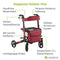 Juskys Aluminium Rollator Vital - Opvouwbaar - Zitting - Rood - 63 x 68 x 80-94 cm