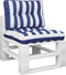 vidaXL - Palletkussens - 2 - st - stof - gestreept - wit - en - blauw
