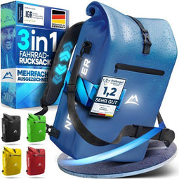 NEXTCOVER® (2023) - 3-in-1 fietstas - Waterdicht Aquashield - 25 liter - Blauw