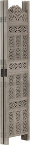 vidaXL - Kamerscherm - 4 - panelen - handgesneden - 160x165 - cm - mangohout - grijs