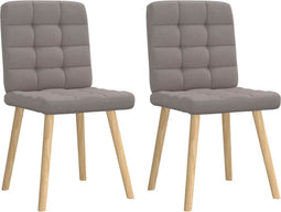 vidaXL - Eetkamerstoelen - draaibaar - 2 - st - stof - taupe