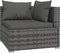 vidaXL - 4-delige - Loungeset - met - kussens - poly - rattan - grijs