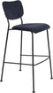 Zuiver Benson Barkruk - Zithoogte 75 Cm - Set Van 2 - Stof Donkerblauw - Zwart Metalen Frame