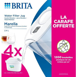 Filters voor karaf - BRITA - MAXTRA PRO - 4 maanden + Gratis witte MARELLA karaf