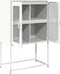 vidaXL - Hoge - kast - 68x39x107 - cm - staal - wit