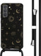 iMoshion Hoesje Geschikt voor Samsung Galaxy S21 FE Hoesje Met Koord - iMoshion Siliconen design hoesje met koord - Zwart / Sky Black
