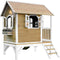 AXI Tom Speelhuis in Bruin/Wit - Met Verdieping en Limoen Groene Glijbaan - Speelhuisje voor de tuin / buiten - FSC hout - Speeltoestel voor kinderen