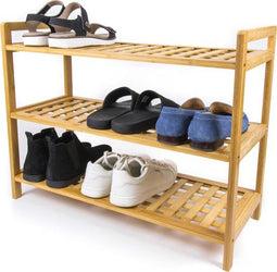 Budu Schoenenrek (3 niveaus) - Schoenenrek bamboe - Geschikt voor 9 paar schoenen - Bruin