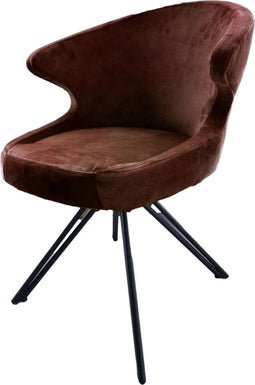 Eetkamerstoel Nashville - 59x60x80 - Cognac bruin - Velours/metaal