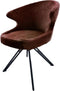 Eetkamerstoel Nashville - 59x60x80 - Cognac bruin - Velours/metaal