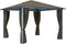 vidaXL - Prieel - met - gordijn - en - LED-lichtslinger - 3x3 - m - aluminium - taupe