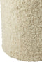 J-Line poef cylinder pluizig - polyester - creme